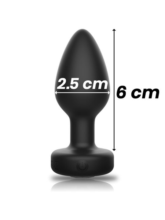 Ibiza - Black Silicone Vibrating Anal Plug with Remote Control Size S