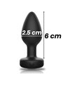 Ibiza - Plug Anale Vibrante in Silicone Nero con Telecomando Taglia S