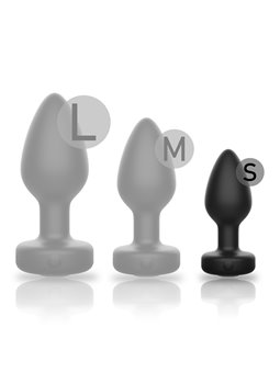 Ibiza - Plug Anale Vibrante in Silicone Nero con Telecomando Taglia S