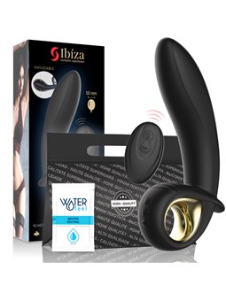 Ibiza - Vibratore Anale Vaginale Gonfiabile in Silicone Nero 16,5 Cm