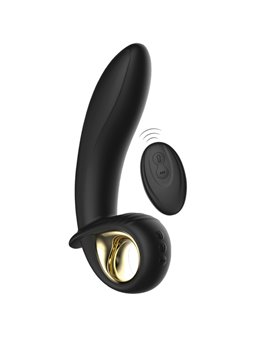 Ibiza - Vibratore Anale Vaginale Gonfiabile in Silicone Nero 16,5 Cm