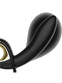 Ibiza - Vibratore Anale Vaginale Gonfiabile in Silicone Nero 16,5 Cm