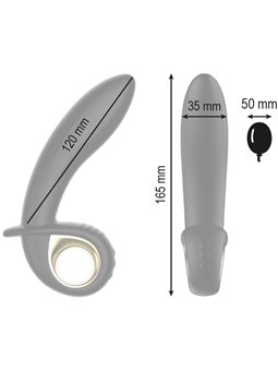 Ibiza - Vibratore Anale Vaginale Gonfiabile in Silicone Nero 16,5 Cm