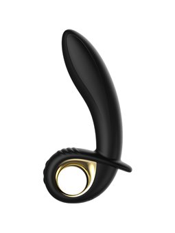 Ibiza - Vibratore Anale Vaginale Gonfiabile in Silicone Nero 16,5 Cm