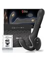 Ibiza - Vibratore Strap-On Su e Giù in Silicone Nero con Telecomando