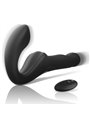 Ibiza - Vibratore Strap-On Su e Giù in Silicone Nero con Telecomando