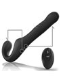 Ibiza - Vibratore Strap-On Su e Giù in Silicone Nero con Telecomando