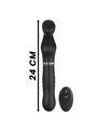 Ibiza - Black Silicone Up and Down Strap-On Vibrator with Remote Control