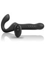 Ibiza - Vibratore Strap-On Su e Giù in Silicone Nero con Telecomando