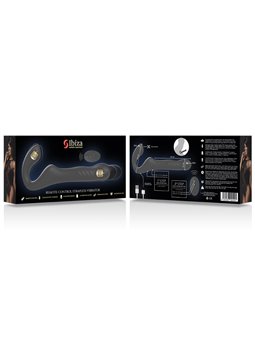 Ibiza - Black Silicone Up and Down Strap-On Vibrator with Remote Control