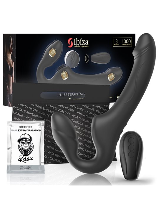 Ibiza Pulse Strapless - Vibratore Strap-On in Silicone con Telecomando