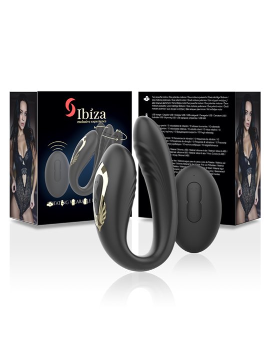 Ibiza Wave - Black Vibrating and Rotating Egg with Remote Control
