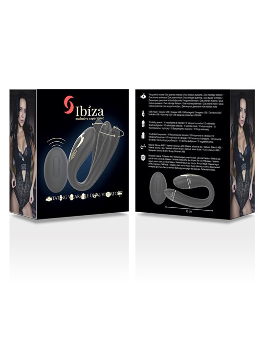 Ibiza Wave - Ovetto Nero Vibrante e Rotatorio con Telecomando