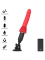 Intense Cynthia - Vibratore a Spinta in Silicone Rosso con Telecomando