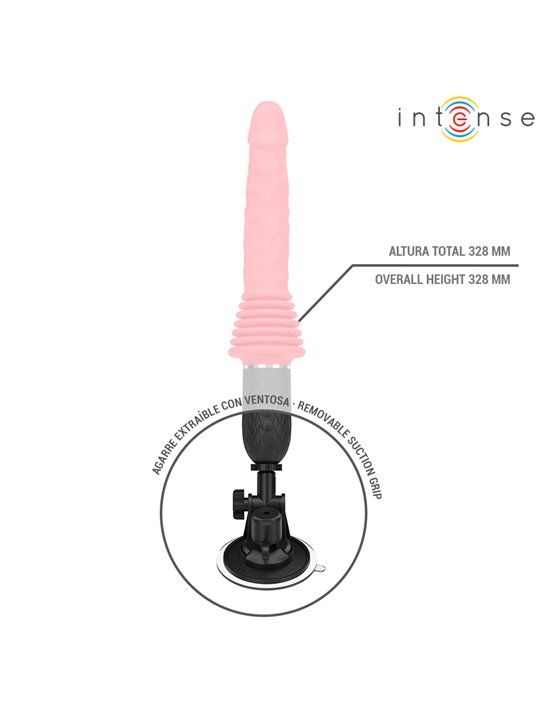 Intense Cynthia - Vibratore a Spinta in Silicone Rosso con Telecomando