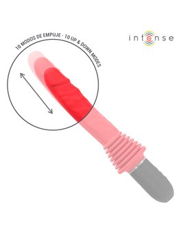Intense Cynthia - Vibratore a Spinta in Silicone Rosso con Telecomando