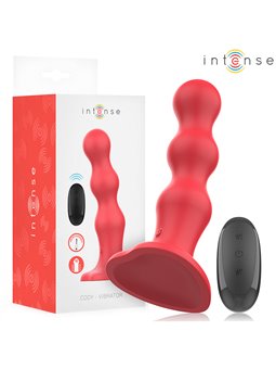 Intense Cody - Vibratole in Silicone Rosso con Ventosa e Telecomando