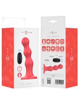 Intense Cody - Vibratole in Silicone Rosso con Ventosa e Telecomando