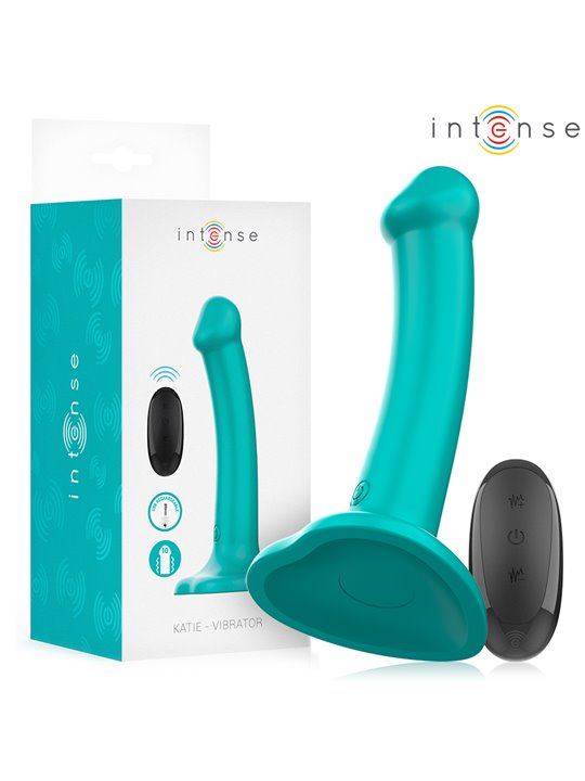 Intense Katie - Blue Silicone Vibrator with Suction Cup and Remote Control