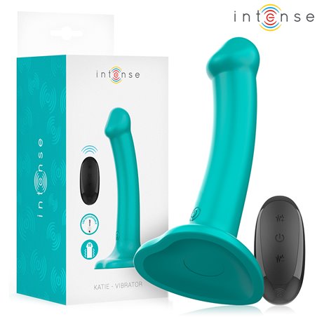 Intense Katie - Blue Silicone Vibrator with Suction Cup and Remote Control