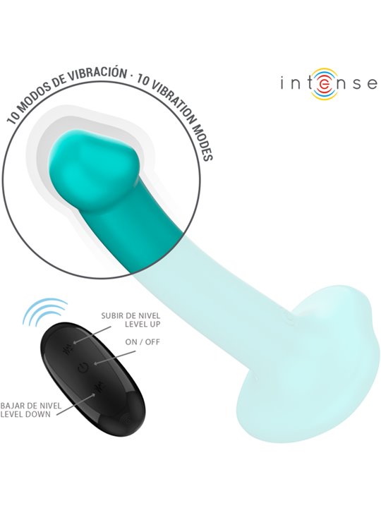 Intense Katie - Blue Silicone Vibrator with Suction Cup and Remote Control