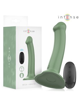 Intense Becca - Vibratore in Silicone Verde con Ventosa e Telecomando
