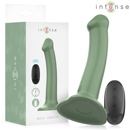 Intense Becca - Vibratore in Silicone Verde con Ventosa e Telecomando