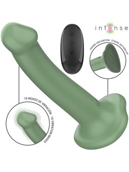 Intense Becca - Vibratore in Silicone Verde con Ventosa e Telecomando