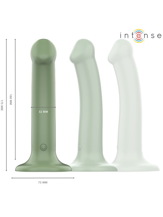 Intense Becca - Vibratore in Silicone Verde con Ventosa e Telecomando