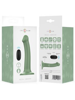 Intense Becca - Vibratore in Silicone Verde con Ventosa e Telecomando