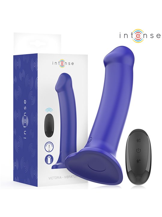 Intense Victoria - Blue Silicone Vibrator with Suction Cup and Remote Control