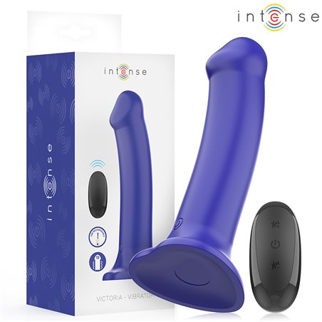 Intense Victoria - Blue Silicone Vibrator with Suction Cup and Remote Control
