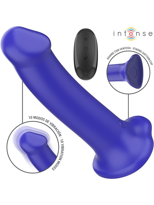 Intense Victoria - Blue Silicone Vibrator with Suction Cup and Remote Control