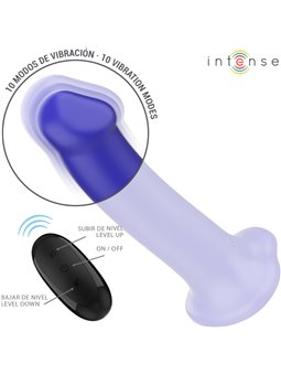 Intense Victoria - Blue Silicone Vibrator with Suction Cup and Remote Control