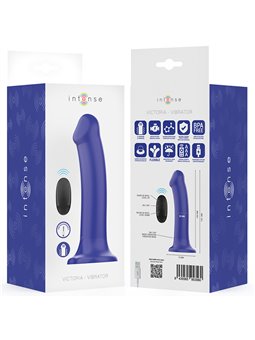 Intense Victoria - Blue Silicone Vibrator with Suction Cup and Remote Control