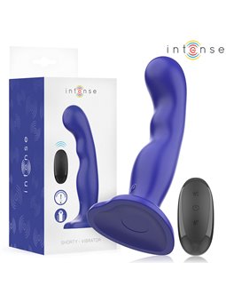 Intense Shorty - Vibratore in Silicone Blu con Ventosa e Telecomando