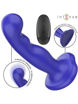Intense Shorty - Vibratore in Silicone Blu con Ventosa e Telecomando