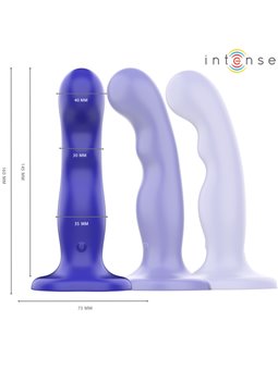 Intense Shorty - Vibratore in Silicone Blu con Ventosa e Telecomando