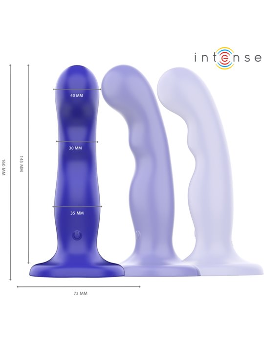 Intense Shorty - Vibratore in Silicone Blu con Ventosa e Telecomando