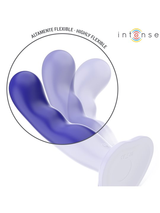 Intense Shorty - Vibratore in Silicone Blu con Ventosa e Telecomando