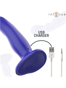 Intense Shorty - Vibratore in Silicone Blu con Ventosa e Telecomando