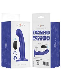 Intense Shorty - Vibratore in Silicone Blu con Ventosa e Telecomando