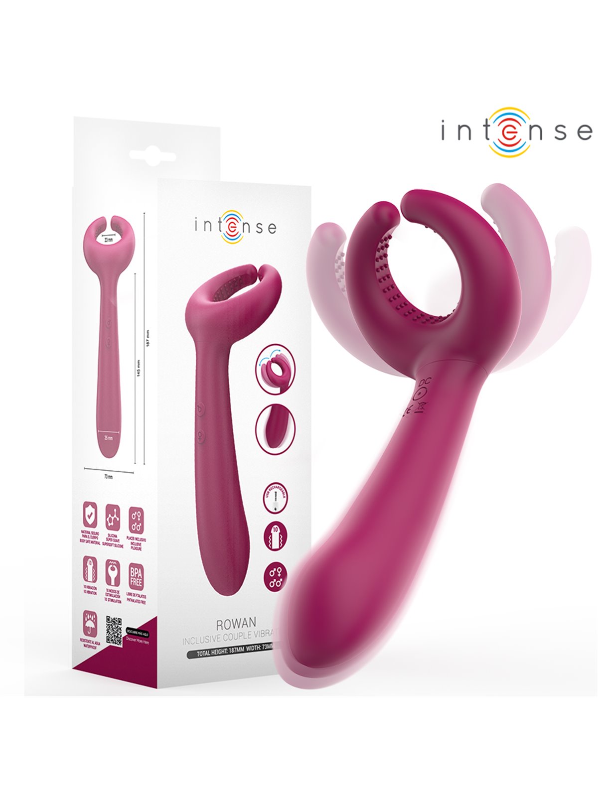 Intense Rowan - Silicone Stimulator Vibrator for Straight Couples