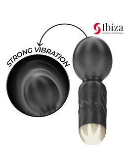 Ibiza Pocket Wand - Mini Vibratore a Bacchetta in Silicone Nero