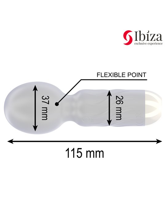 Ibiza Pocket Wand - Mini Vibratore a Bacchetta in Silicone Nero