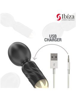 Ibiza Pocket Wand - Mini Vibratore a Bacchetta in Silicone Nero