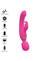 Intense Winona - Double Wand and Rabbit Vibrator in Fuchsia Silicone