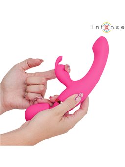 Intense Winona - Double Wand and Rabbit Vibrator in Fuchsia Silicone