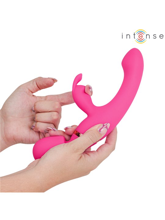 Intense Winona - Double Wand and Rabbit Vibrator in Fuchsia Silicone