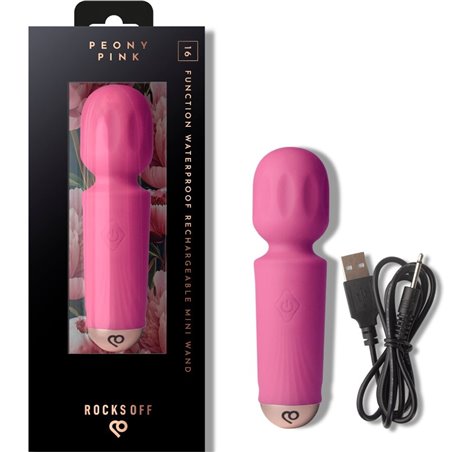 Rocks-Off Peony Pink - Mini Silicone WAND Vibrator 11.5 cm